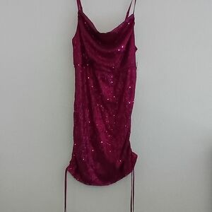 Wild Fable Mini Plum purple sequined Babydoll dress Junior size XL
